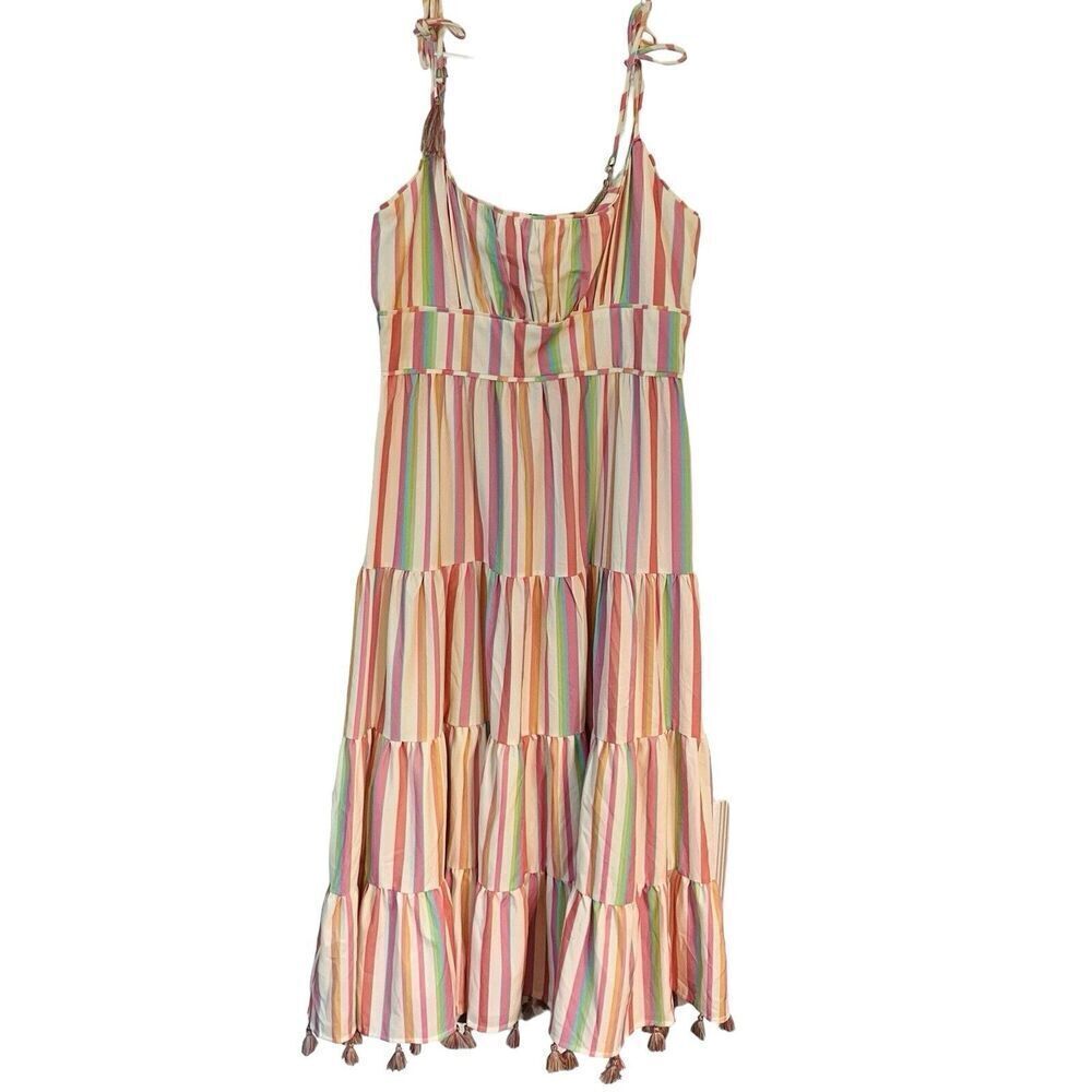 Chicwish Multicolor Striped Maxi Dress with Tie Straps - Picture 2 of 10